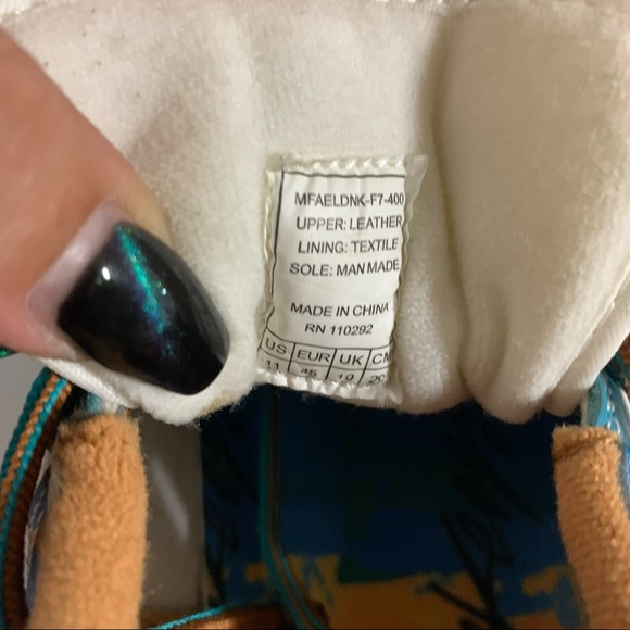 Miskeen Blue & Tan Casual Sneakers Size 11 Skater - Picture 6 of 11